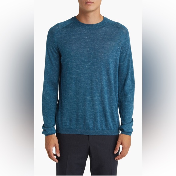 Jack Victor Bailey Merino Wool silk linen Blend crewneck sweater Sweatshirt NWT